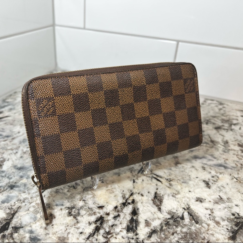 Louis Vuitton Brown Damier Ebene Zip-Around Wallet
